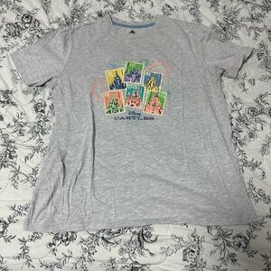 Disney Castles Gray Graphic Large T-Shirt